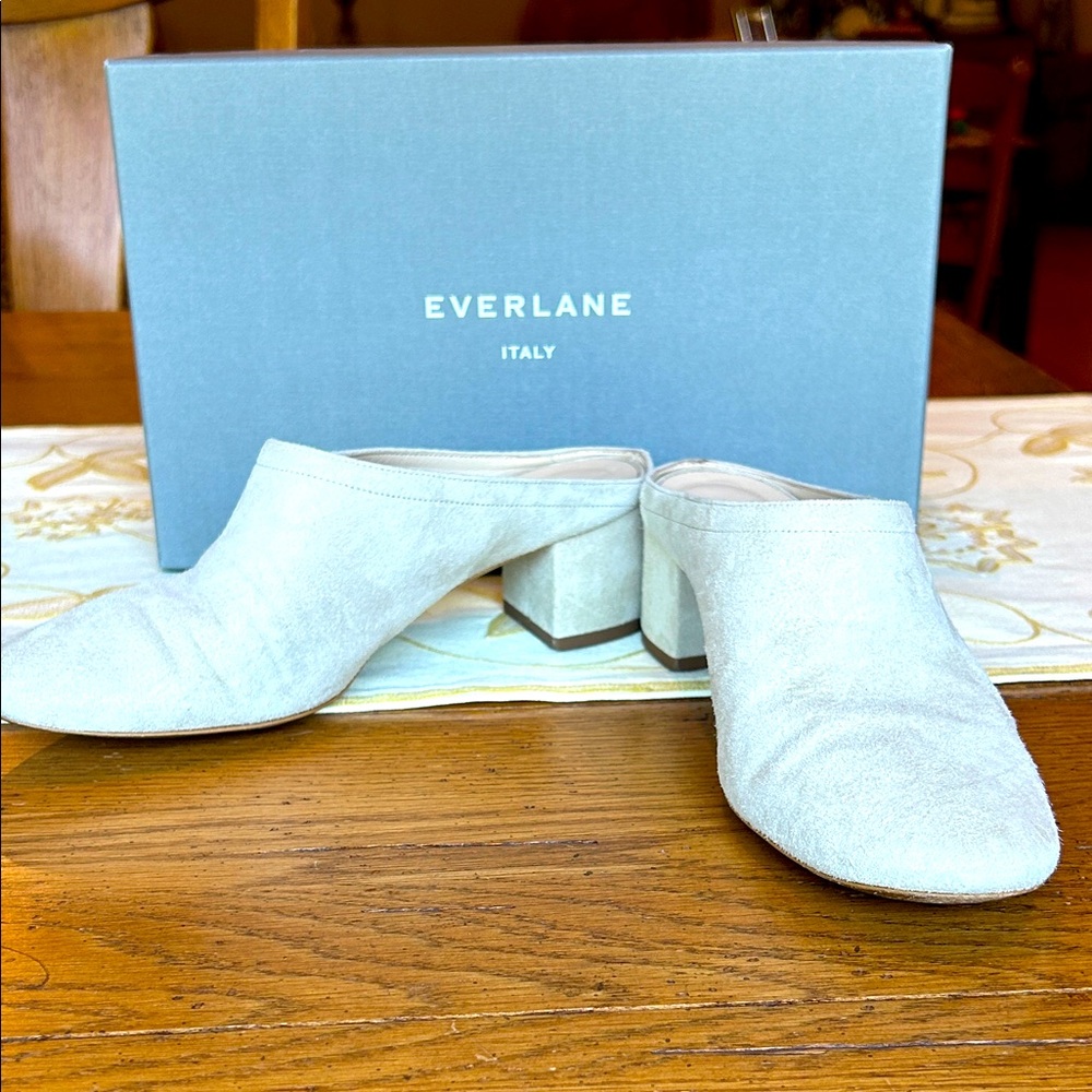 Everlane Women's Suede Cream Mules